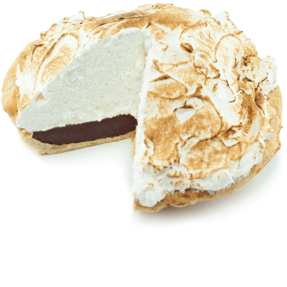Sliced Supernatural Chocolate Meringue Pie from The Pie Hole